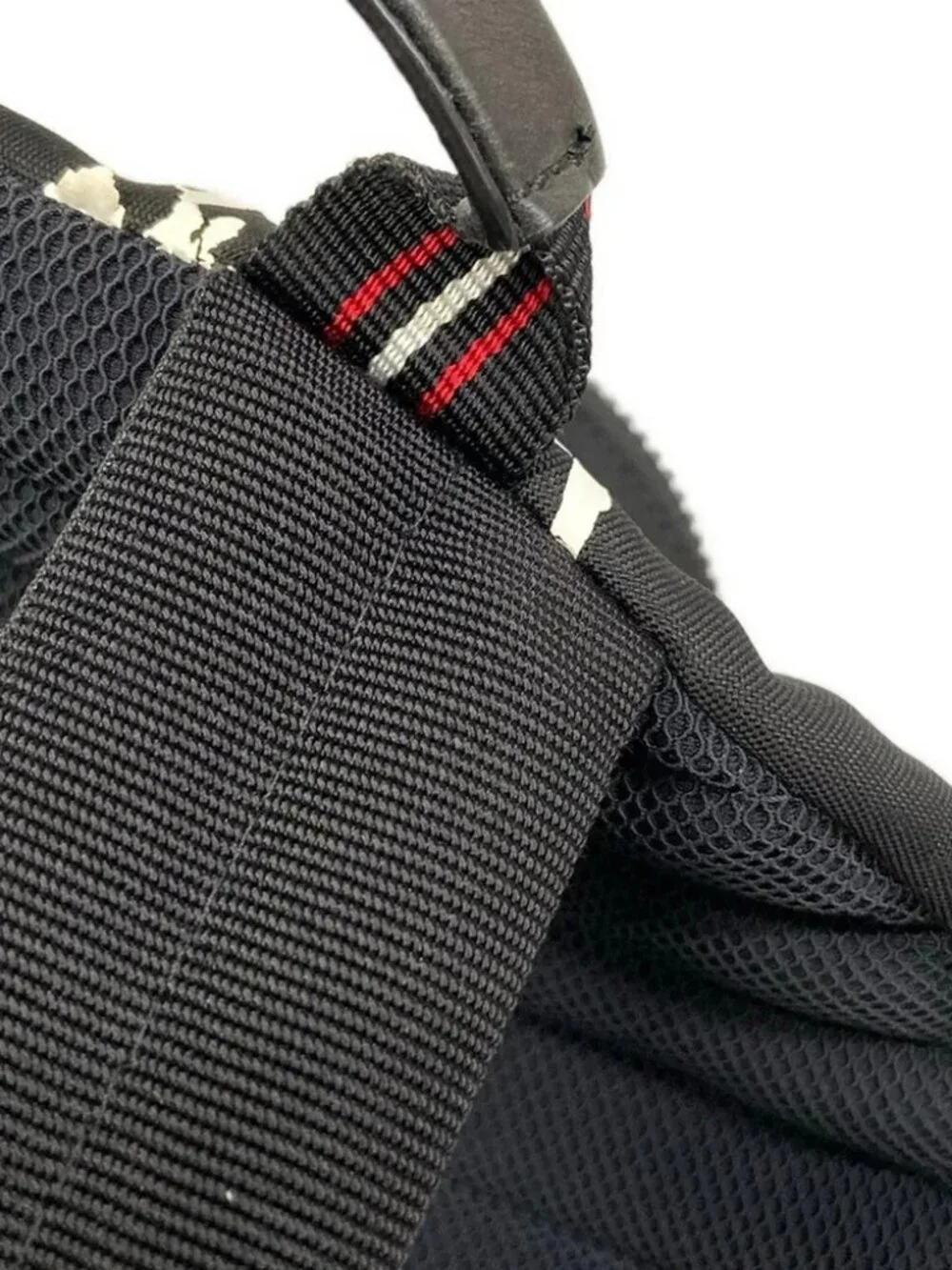 Dior HOMME 1PEBA064 Black White Red Nylon Leather Backpack